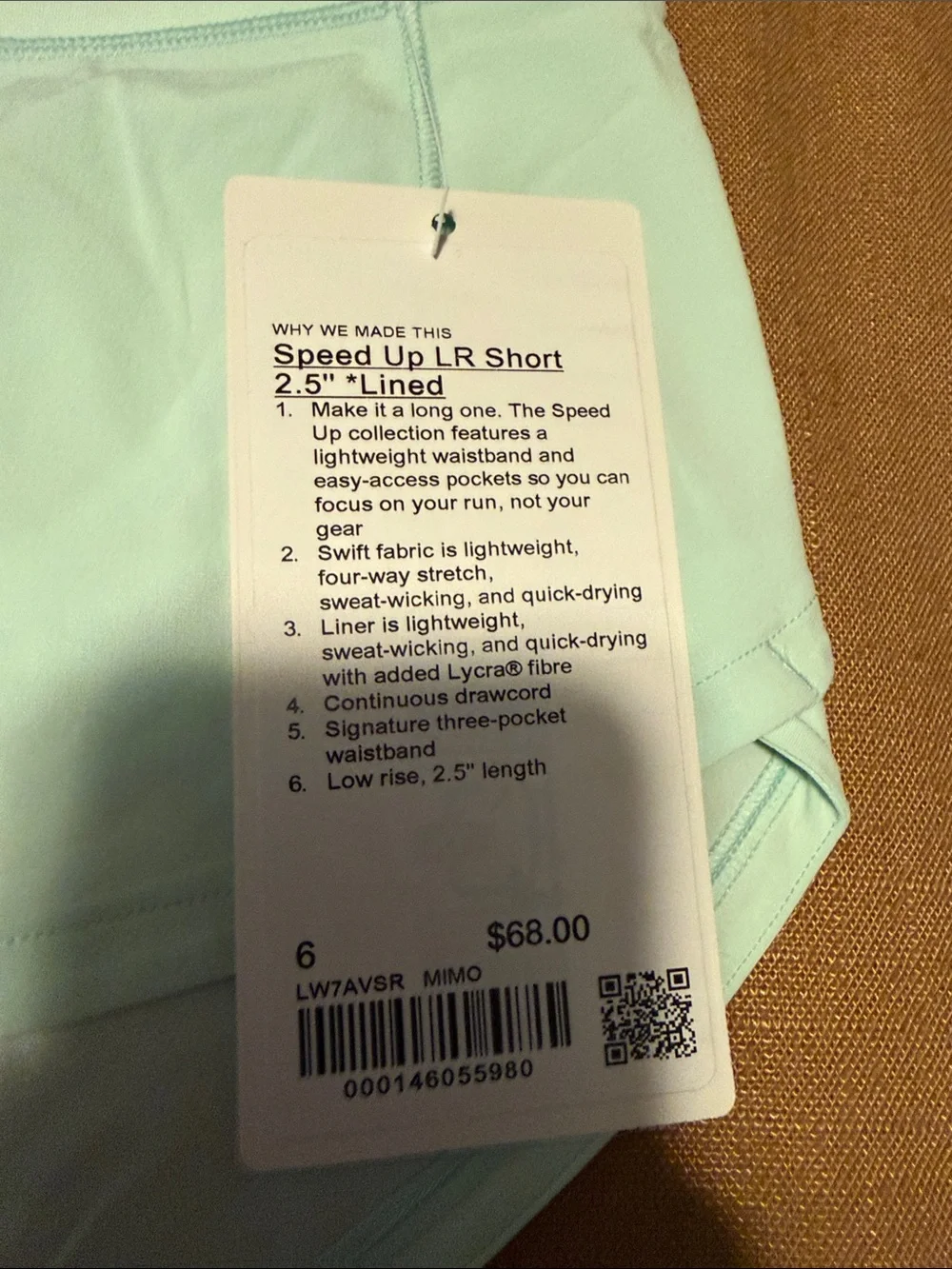 Women’s Light Mint Lululemon Speed up Athletic Shorts